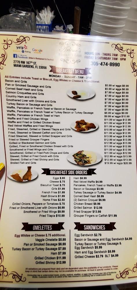 Arline's Restaurant & Seafood Menu image 2